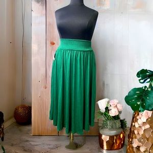 (0067) Torrid sz 0 green skirt pockets boho SPRING NWT new at patty spring